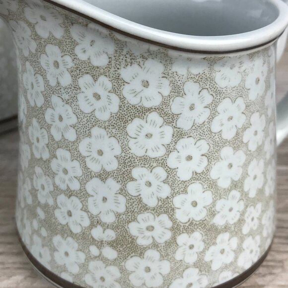 Vintage Villeroy & Boch Sugar Bowl and Creamer Set, Dalarna Blue & Brown Floral - Picture 4 of 13